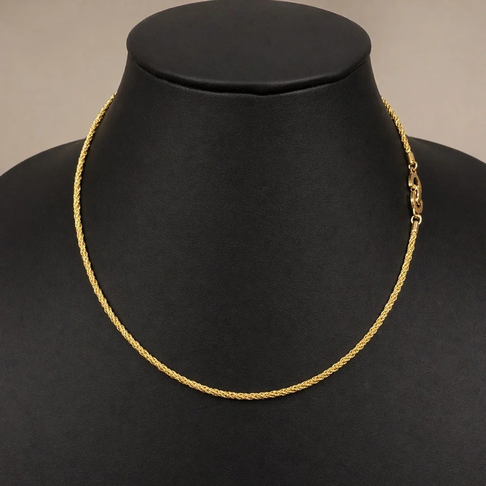 DIOR Twisted Rope Gold Plated Necklace with CD Signature Interlocking Clasp - Picture 8 of 10